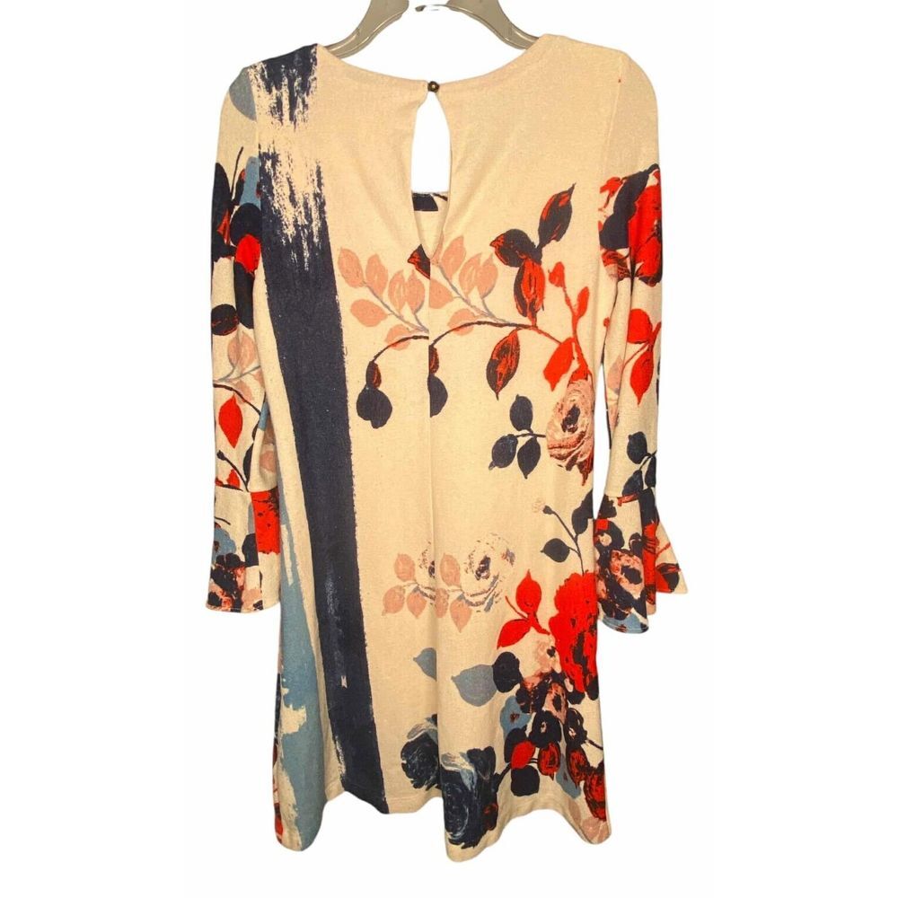 Anthropologie Maeve Anthousai Floral Knit Sweater Dress Bell Sleeves Size XS‎ - Picture 4 of 8